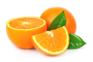 orange fruit with leafs